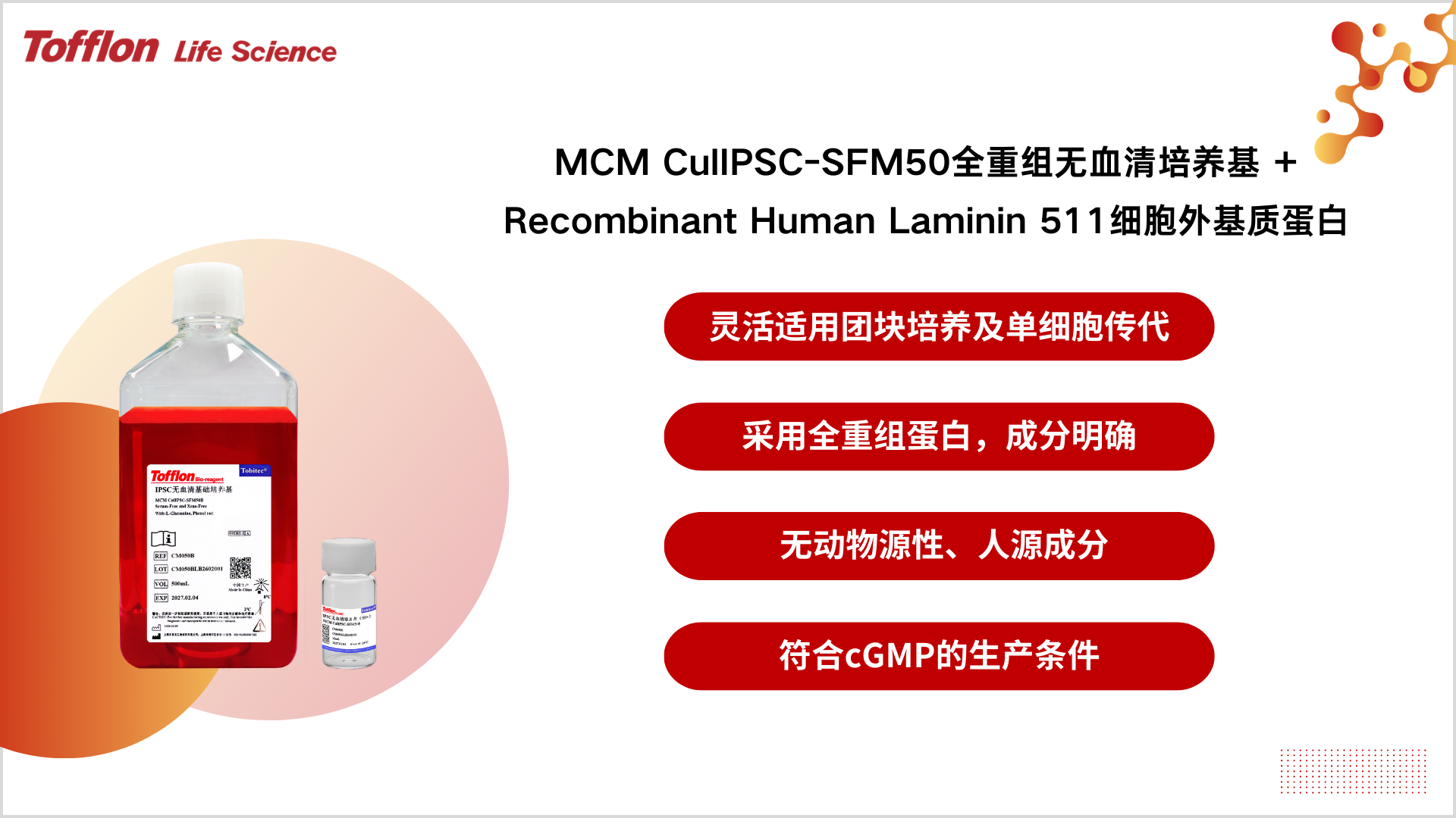 【新品速递】全重组体系，助力iPSC细胞治疗产品商业化临床应用